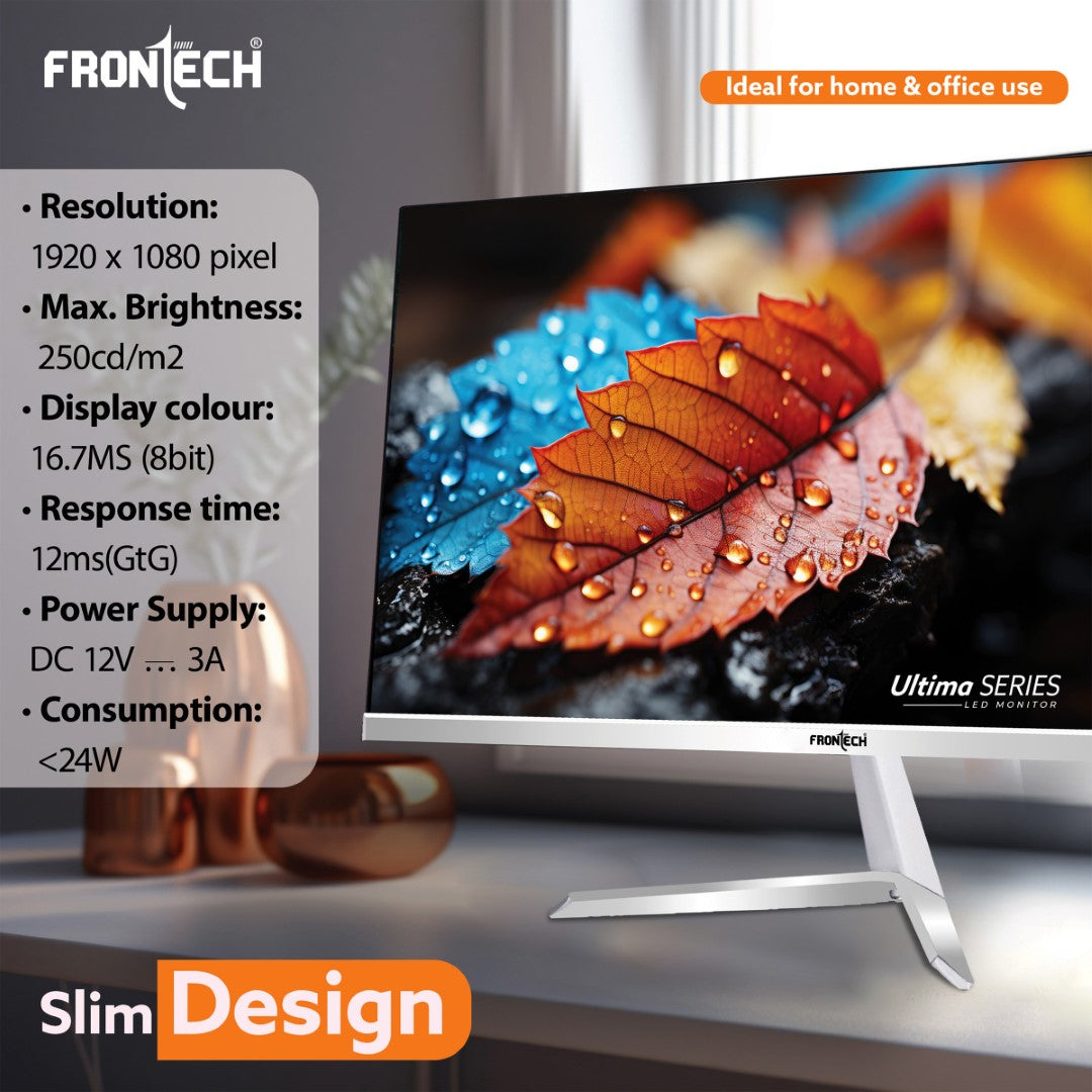 Frontech 24'' Ultima Series LED Monitor | 75Hz, 1920x1080 | Ultra Slim Bezel-Less Design (MON-0072) Frontech 24'' Ultima Series LED Monitor | 75Hz, 1920x1080 | Ultra Slim Bezel-Less Design (MON-0072)